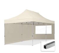 Tente Pliante 3x6 m - 2 côtés Aluminium Barnum Chapiteau Pliant Tonnelle Stand Paddock Réception Abri PES300 crème