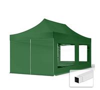 Tente Pliante 3x6 m - 4 Bâches de Côté (fenêtres panoramiques) Economy 700N Housse Barnum Chapiteau Pliant Tonnelle Vert