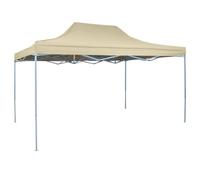 Tente Pliante Pop-Up, 3.0x4.5 m en Tissu Oxford 600D, Toit 100% Étanche et Résistant aux UV, Structure Acier Thermolaqué, Chapiteau de Jardin Exterieur pour Fêtes, Mariages, Événements,Blanc Crème