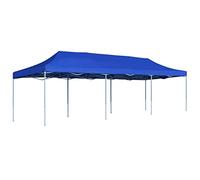 Tente pliante Pop-Up 3 x 9 m, bleue, résistante aux UV et à l'eau, cadre en acier pour jardin, événements en plein air, foires commerciales, camping