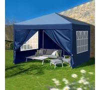Tente pliante pratique étanche à angle droit, 3 x 3 m, deux portes et deux fenêtres, bleue Caractéristiques:1. Neuf et en bon état2. Acier de premier ordre et matériaux Oxford 210D, finition soignée e