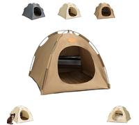 Tente Pop-up for Animaux BreezyDen - Cachette Portable for Chats et Petits Chiens, Niche Portable for Animaux de Compagnie intérieure ou, imperméable et Lavable(Brown,L)