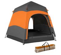 Tente pop-up instantanée à double paroi Outsunny avec double toit, tente dôme hexagonale pour 4 personnes, abri de camping portable avec tapis de sol intégré et sac de transport, idéale pour les