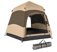 Tente pop-up instantanée à double paroi Outsunny avec double toit, tente dôme hexagonale pour 4 personnes, abri de camping portable avec tapis de sol intégré et sac de transport, idéale pour les