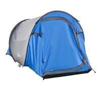 Tente pop up montage instantané - tente de camping 2 pers. - 1 porte + 2 fenêtres - dim. 2,2L x 1,08l x 1,1H m - fibre verre polyester bleu gris Bleu