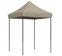 Tente Pop-Up Pliable Taupe 200 x 200 x 306 cm avec Toit Oxford | Cadre en acier robuste, montage rapide en quelques secondes, transport aisé, usage événementiel polyvalent, revêtement PVC