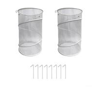 Tente pop-up pour plantes, filet de protection pliable avec piquets en forme de L pour lutter contre les lapins, les cerfs et les poules (2 pièces, blanc)