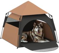 Tente pour animaux de compagnie PawHut, tente pour chiens, maison pour chats en plein air, maison pour chiens avec fenêtre en maille, tente tipi pour chiens avec sac de transport, toit solaire pour ar
