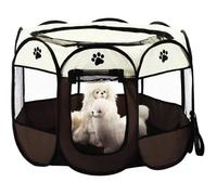 Tente pour Animaux de Compagnie Pliable, Maison en Résille à 8 Ppanneaux, Chenil de Parc à Chiots pour Chien, Chat et Lapin(M[L21]