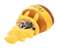 Tente pour chat - 42 cm, nid de pot à miel de dessin animé, lit en peluche douce, grotte d'hiver chaude pour chaton | Abri de couchage confortable pour intérieur Ca petites et moyennes maisons
