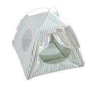 Tente pour chat - Tente semi-fermée en maille | Nid détachable pour chiot | Coussin lavable offrant confort - Abri quatre saisons pour animaux de compagnie améliorant la relaxation et le temps de jeu