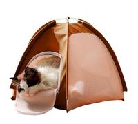 Tente pour chats Caverne pliable en filet respirant | Grotte à chat avec une porte à fermeture éclair Pour foyer, salle de séjour, appartement, dortoir, patio, balcon, porche