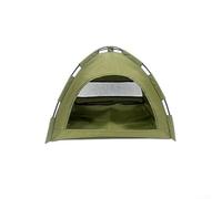 Tente pour chats, petits chiens et lapins en tissu Oxford avec grand côté pour la circulation de l'air et un espace de repos confortable (vert kaki/taille M)