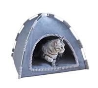 Tente pour chien - maison de jeu pour lits pour chats, lits pliants pour chiens de grande taille, grotte portable rembourrée en peluche chaude, rideaux de sommeil d'hiver fermés pour âme