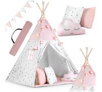 Tente pour enfants avec guirlande et lumières Nukido - rose