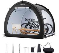 VEVOR Abri à Vélo pour 4-5 Vélos Tente de Rangement Spacieuse Étanche Forme d'Éventail, Fenêtre Ventilée, Poteaux en Fibre de Verre, Double Porte, Double Fermeture Éclair, Tissu Oxford, pour Extérieur