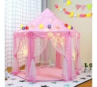 Tente Princesse de Jeux pour enfant Filles 2-9ans, Tente d'extérieure ou Intérieur pour jardin, Maison d'enfant 140x140x142cm Chaque petite fille a un rêve de princesse dans son cœur et a un château d