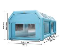 Tente Pulvérisation Gonflable pour Voiture-VEVOR-7x4x2,5 m-Système de Filtration avec 2 Souffleur-Oxford et PVC-Garage