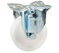 Tente - Roulette standard de manutention nylon - Type.Fixe - Ø roue mm.100 - Haut. mm.128 - Dim.Platine mm . - Charge kg.150 -