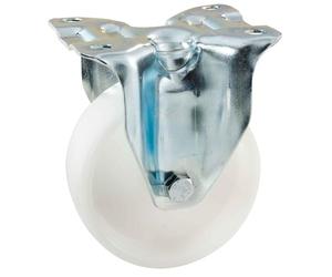 Tente - Roulette standard de manutention nylon - Type.Fixe - Ø roue mm.100 - Haut. mm.128 - Dim.Platine mm . - Charge kg.150 -