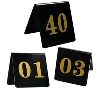 Tente Style Acrylique Numéros Triangle, Empilable Signes Numériques Pour Restaurants Cafés Fête De Mariage, 8x8cm Double Face Panneaux De Numéro 1-25 1-50 1-100, Clair Et Facile À Lire(1-25)