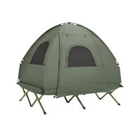 Tente surélevée avec lit de camping - SOBUY - 2 personnes - Pliable 4en1 - 193x145x185 cm - Vert - Charge max. 180 kg