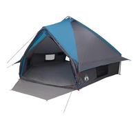Tente Teepee pour 10 personnes Bleu et gris 567 x 470 x 242 cm en polyester 185T avec matériau résistant aux UV et ouvertures d'aération Idéal pour le camping, l'extérieur, les festivals, le trekking