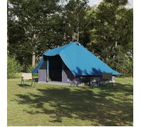 vidaXL Tente Tipi 8 personnes Familiale Imperméable Bleue 358 x 296 x 258 cm Taffetas