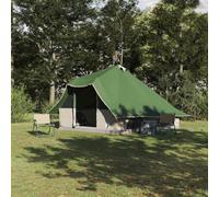 Tente Tipi 8 Personnes Vert Taffetas avec Poteaux en Acier