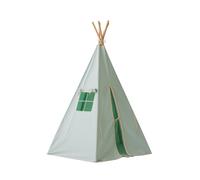 Tente tipi avec pompoms et tapis menthe en coton vert TU