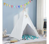 Vidaxl Tente Teepee Pour Enfants Avec Sac Couleur Pêche Et Balles De Jeu En Blanc