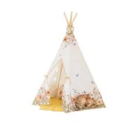 Tente tipi avec tapis wildflowers en coton beige TU