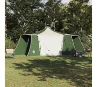 Tente tipi avec toit et stockage vert en taffetas coupe-vent 492 x 492 x 275 cm avec 4 portes, port électrique, sac de transport, idéale pour le camping, l'extérieur, le trekking et les festivals