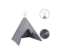 Tente tipi d'enfants avec sac Peau de pêche Gris 120x120x150 cm