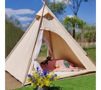 Tente tipi en toile de 2 m pour adultes - Pour 2 à 3 personnes
