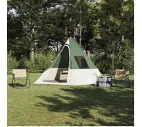 Tente Tipi Extérieure - vidaXL - Vert et Noir - Polyester Imperméable - Portable - Pliable