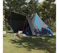 Tente tipi familiale, bleu gris, 510 x 690 x 330 cm, imperméable, P/taffetas, ignifuge, tente pop-up pour 8 à 10 personnes, plage, voyage, avec sac de transport