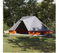 Tente Tipi familiale VIDAXL 680 x 430 x 270 cm - Gris/Orange, P/taffetas & maille polyester