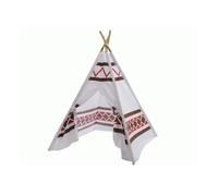 Tente tipi indien pour enfant à motif blanc et marron 120x120x150cm KIDDO