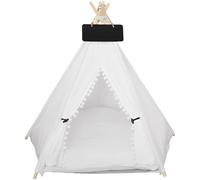Tente tipi pour chats et chiens, lit d'intérieur portable avec coussin épais lavable, petit chien avec tableau noir pour chiots, lapins, petits chats