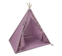 Tente tipi pour enfant - Lavable - Avec tapis - Guirlande lumineuse - 120 x 120 x 140 cm - Tente de jeu pour enfant fille et garçon - Violet