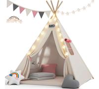 Tente tipi pour enfants JULIA, 120x120x160cm, beige/rose