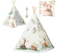 Tente tipi pour enfants - Nukido - Beige - Style Montessori - Facile à assembler - Construction stable - Matériaux sûrs