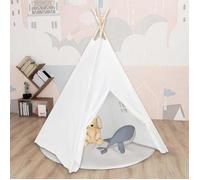 vidaXL Tente tipi pour enfants Peau de pêche Blanc 120x120x150 cm Fenêtre latérale