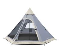 Skandika Tipi Hetta | Tente 4-6 Personnes, Hauteur 2-3 m, Sol Cousu, Colonne d'eau 3000 mm, UV 50+, Tente de Festival, Tente Indienne, Tente familiale | Camping, Glamping (Gris/Beige, 335 × 290 cm)