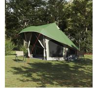 vidaXL Tente Tipi avec Toit Vert 508 x 470 x 300 cm Taffetas, Jardin et Terrasse, Tente Tipi Moderne pour Camping en Famille, Abri Spacieux pour S'amuser en Plein Air