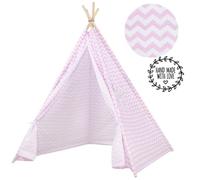 Tente Tipi Wigwam Pour Enfant En Coton Springos® - Rose - 160x120x100 Cm
