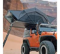 Tente Toit Imperméable Pour 2 À 4 Personnes, Tente De Toit À Coque Rigide, Montage Rapide, Ventilation À 360°, Pour Le Camping Et Les Expéditions En 4x4(Black,L)