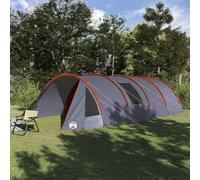 Tente tunnel 4 personnes avec toit vert blanc 778 x 356 x 210 cm, polyester 185T revêtu de PU, cadre en acier, fenêtre d'aération, poche intérieure, port électronique, crochet lumineux, auvent inclus