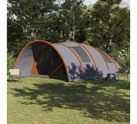 Vidaxl Tente Tunnel Avec Toit Gris Et Orange 710 X 460 X 245 Cm